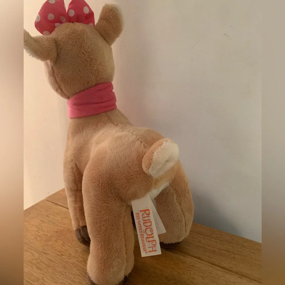Rudolph Red Nosed Reindeer Clarice Girl Plush Pink Bow & Scarf Dan Dee 12” - Picture 7 of 7